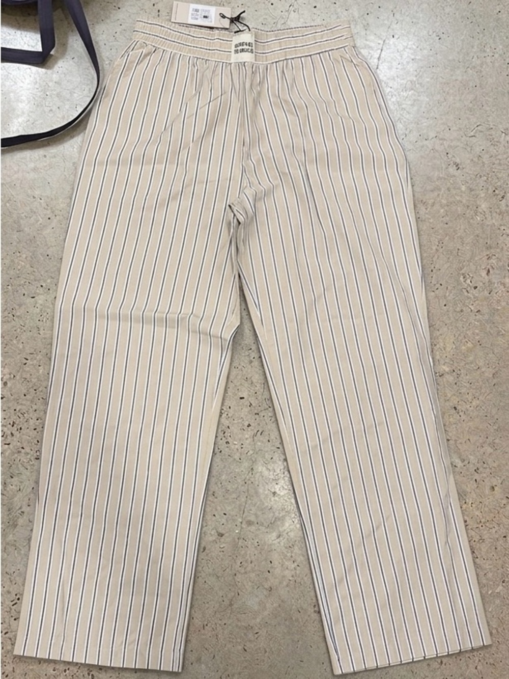 Urban Planet Women's Striped Wide-Leg Trousers - Cream & Blue